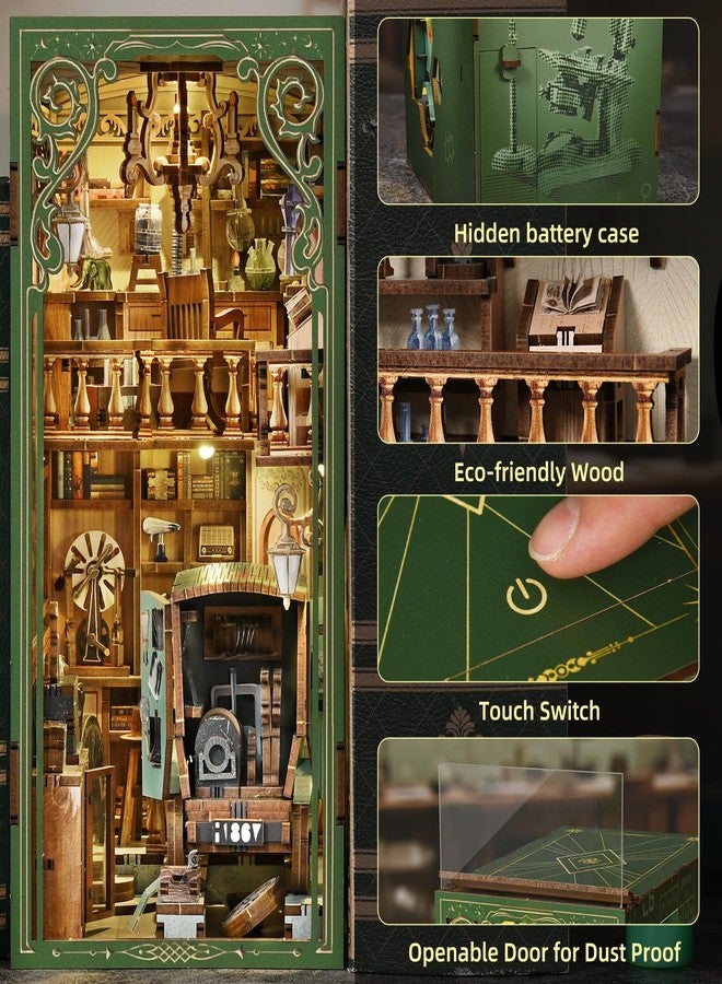 MiniCity Book Nook Kit, DIY Miniature Dollhouse Book Nook Kit with Dust Cover and LED Light for Teens and Adults-The Radium Lady - Image 5